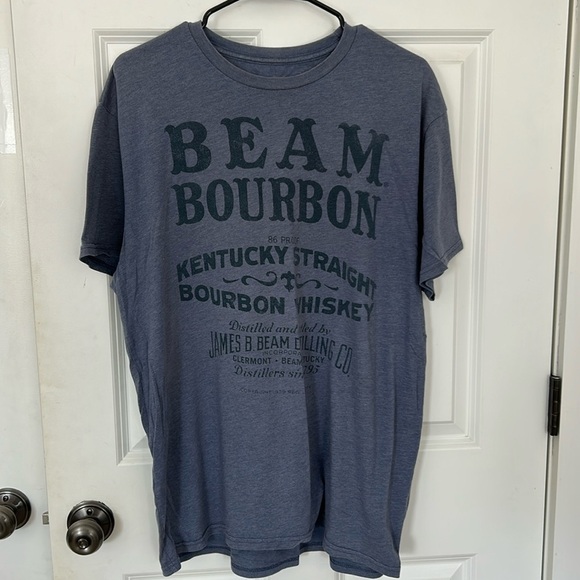 Jim Beam Bourbon Short sleeve T-shirt size XL blue crewneck - Picture 1 of 4